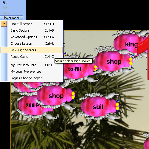 Hungry Frog German Game High Scores Menu