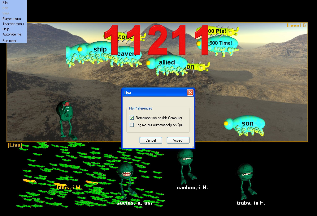 hungry frog latin game login preferences